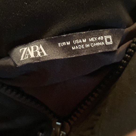 Zara Puffer Suede Winter Black Women’s Jacket - Picture 4 of 4